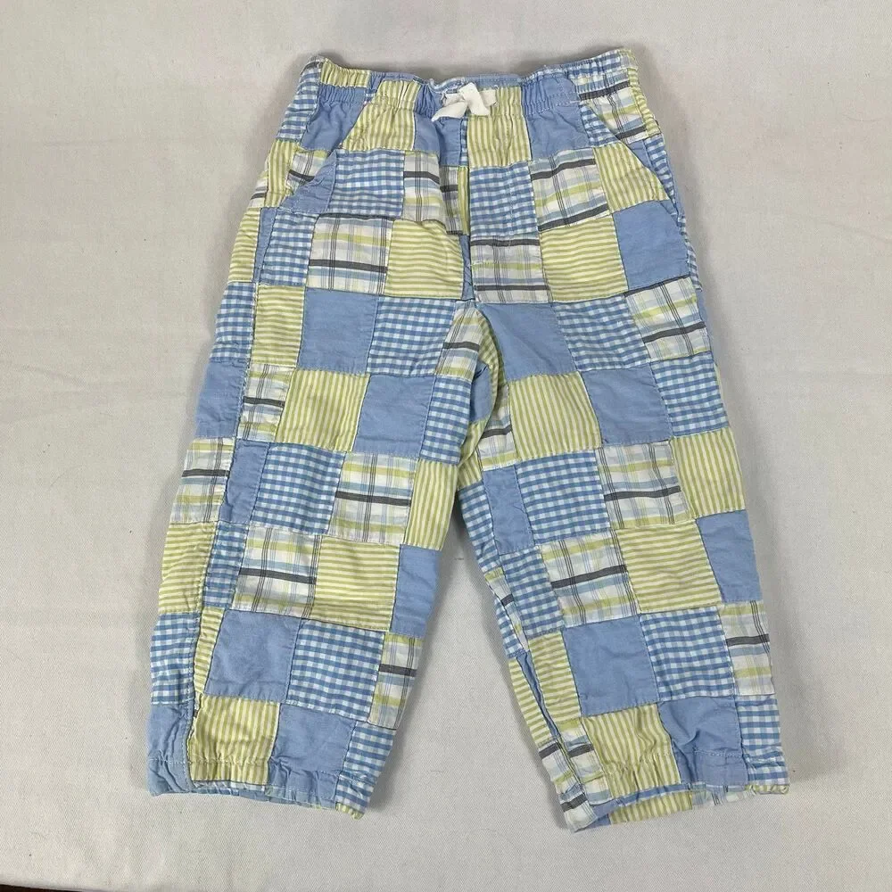 VTG Y2K Boys Patchwork Pants & Sweater Vest Dressy Outfit Spring 18-24 Baby Gap